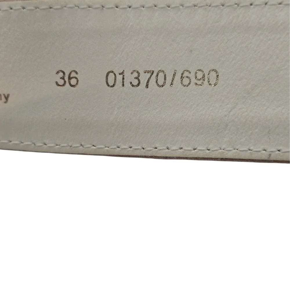 Vintage 80s Escada‎ Suede Belt Sz 36 Made Western Germany Gold Buckle Taupe